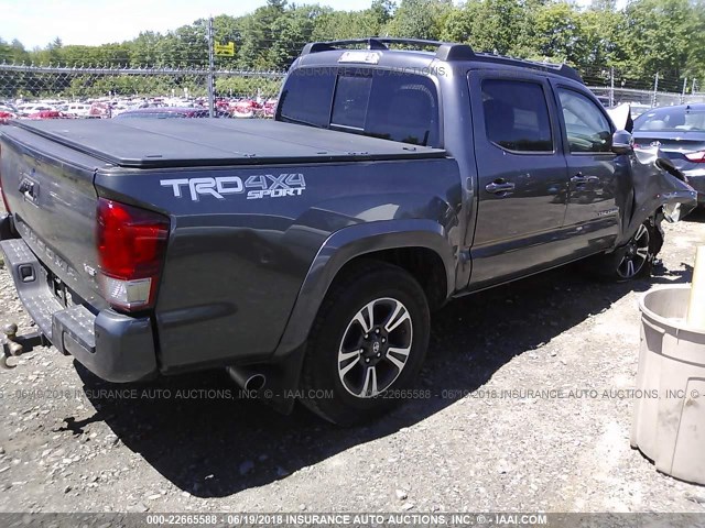 3TMCZ5AN2HM062034 - 2017 TOYOTA TACOMA DBL CAB/SR/TRDSPT/OR/PRO ნაცრისფერი ფოტო 4