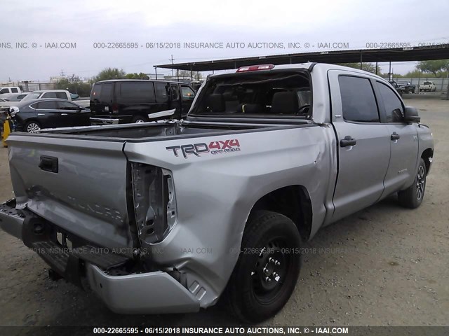 5TFDW5F16HX663962 - 2017 TOYOTA Tundra CREWMAX SR5/TRD PRO SILVER photo 4