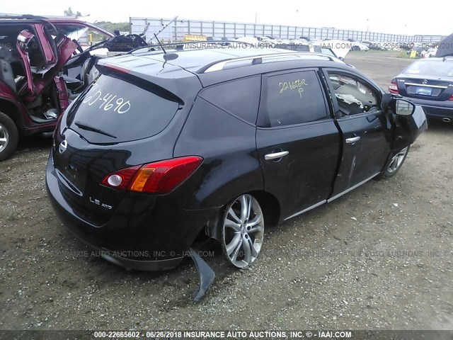 JN8AZ1MW3AW125043 - 2010 NISSAN MURANO S/SL/LE BLACK photo 4