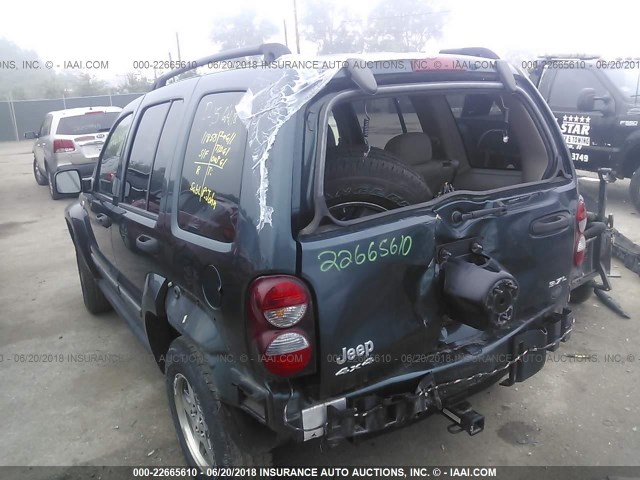 1J8GL38KX5W663537 - 2005 JEEP LIBERTY RENEGADE BLUE photo 3