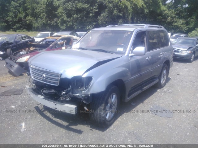 JTJHT00W333525391 - 2003 LEXUS LX 470 SILVER photo 2