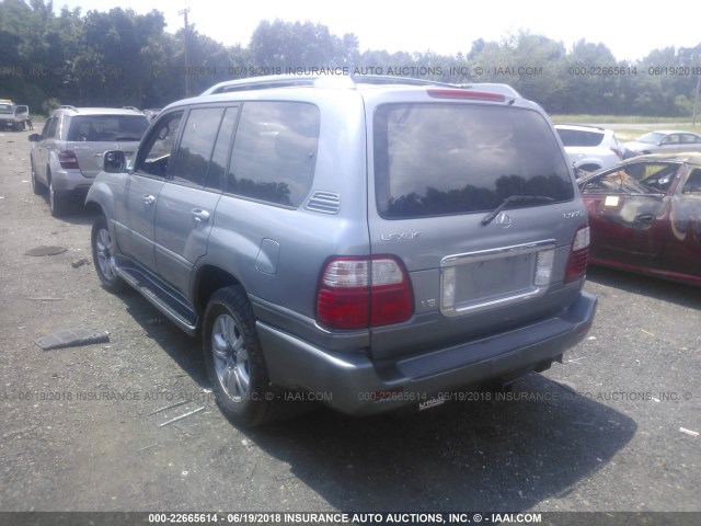 JTJHT00W333525391 - 2003 LEXUS LX 470 SILVER photo 3