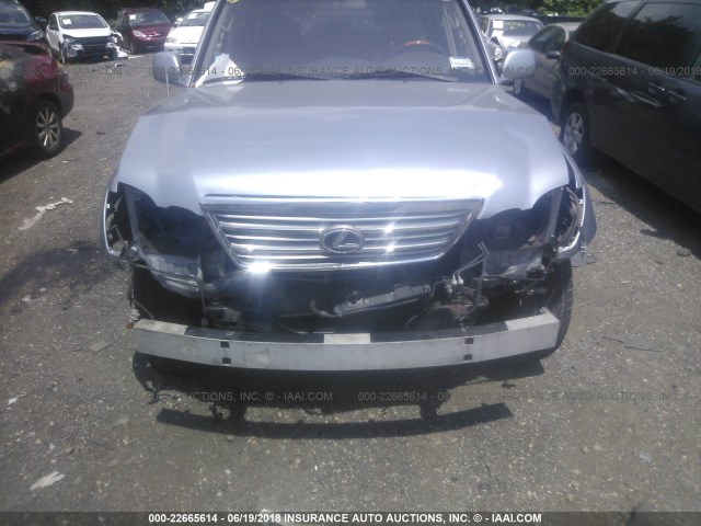 JTJHT00W333525391 - 2003 LEXUS LX 470 SILVER photo 6