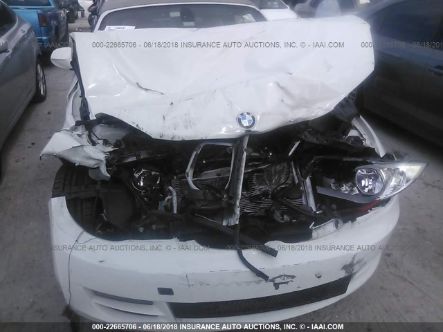 WBAUL7C58BVE87088 - 2011 BMW 128 I WHITE photo 6