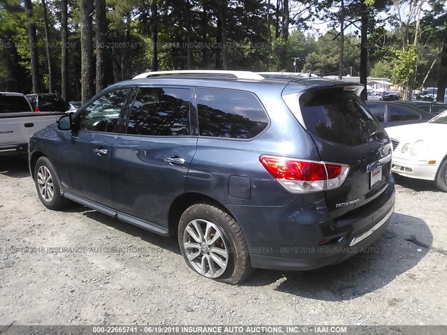 5N1AR2MNXDC626957 - 2013 NISSAN PATHFINDER S/SV/SL/PLATINUM 蓝色 照片 3