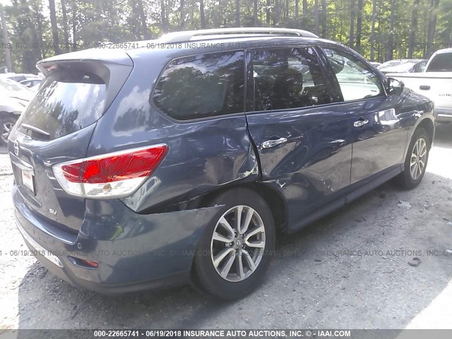 5N1AR2MNXDC626957 - 2013 NISSAN PATHFINDER S/SV/SL/PLATINUM 蓝色 照片 4