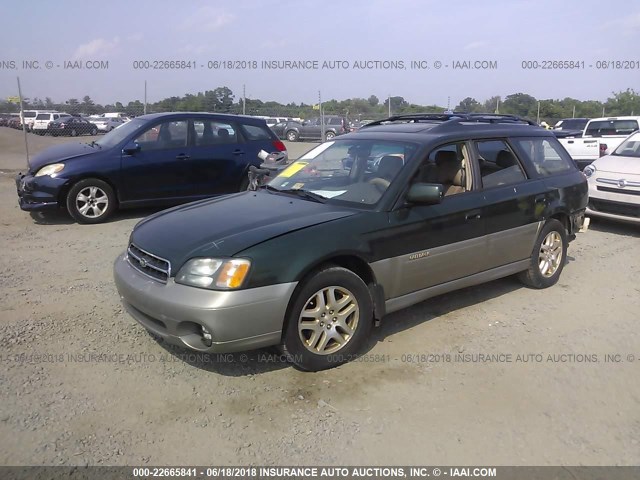 4S3BH686427618011 - 2002 SUBARU LEGACY OUTBACK LIMITED GREEN photo 2