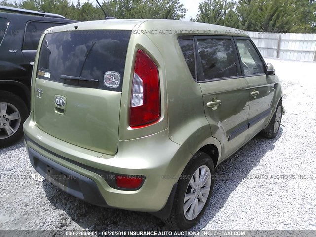 KNDJT2A68D7593985 - 2013 KIA SOUL +/!/SPORT GREEN photo 4