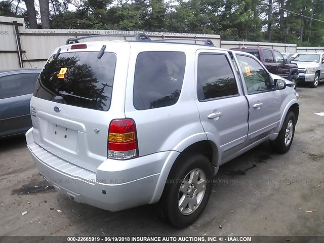 1FMCU04186KC03196 - 2006 FORD ESCAPE LIMITED SILVER photo 4