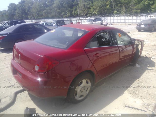 1G2ZF58B174196871 - 2007 PONTIAC G6 VALUE LEADER/BASE RED photo 4
