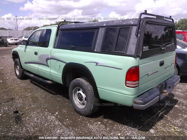 1B7GG22X9YS687284 - 2000 DODGE DAKOTA GREEN photo 3