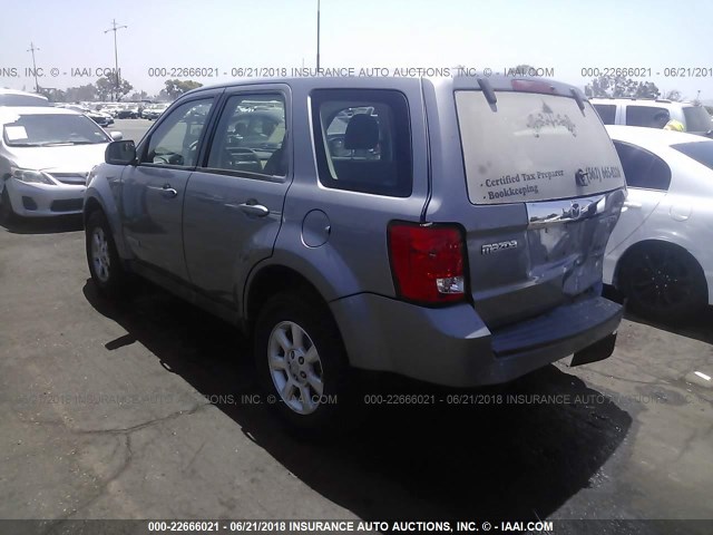 4F2CZ02Z18KM09560 - 2008 MAZDA TRIBUTE I SILVER photo 3