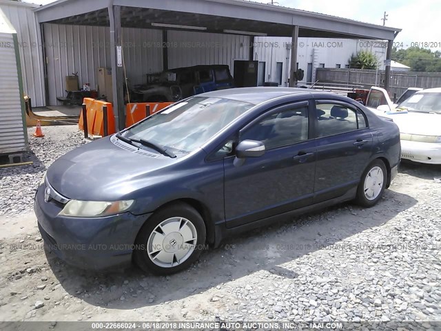 JHMFA36246S005215 - 2006 HONDA CIVIC HYBRID GRAY photo 2