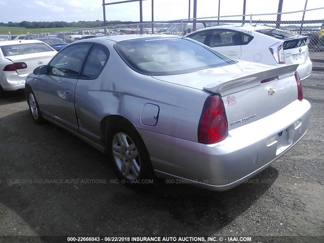 2G1WK15N479180669 - 2007 CHEVROLET MONTE CARLO LT SILVER photo 3