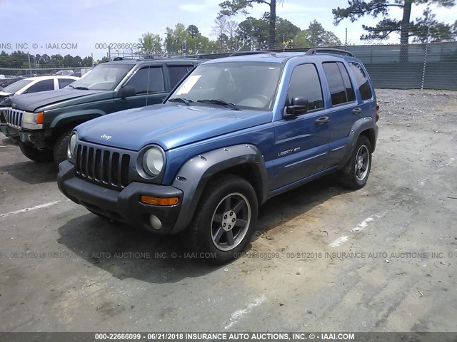 1J8GK48K43W707182 - 2003 JEEP LIBERTY SPORT/FREEDOM BLUE photo 2