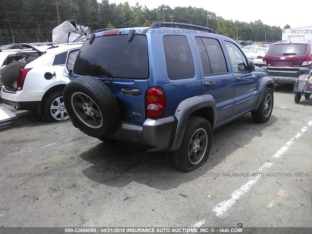 1J8GK48K43W707182 - 2003 JEEP LIBERTY SPORT/FREEDOM BLUE photo 4