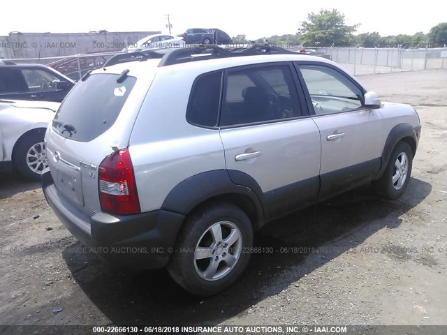 KM8JN72D15U134137 - 2005 HYUNDAI TUCSON GLS/LX SILVER photo 4