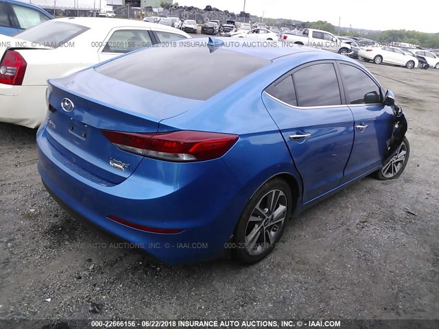 5NPD84LF0HH180032 - 2017 HYUNDAI ELANTRA SE/VALUE/LIMITED BLUE photo 4