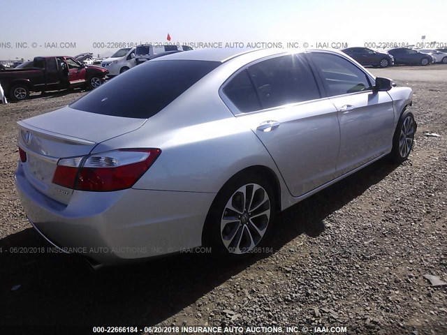 1HGCR2F54FA094440 - 2015 HONDA ACCORD SPORT SILVER photo 4