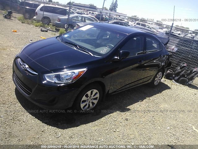 KMHCT4AE6FU936711 - 2015 HYUNDAI ACCENT GLS BLACK photo 2