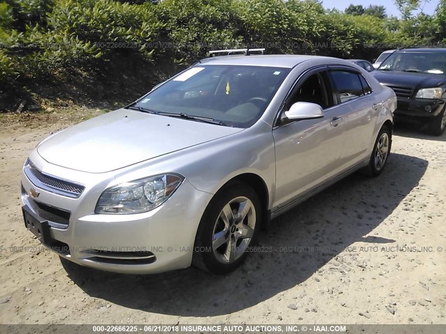 1G1ZC5EB0A4111446 - 2010 CHEVROLET MALIBU 1LT ვერცხლისფერი ფოტო 2