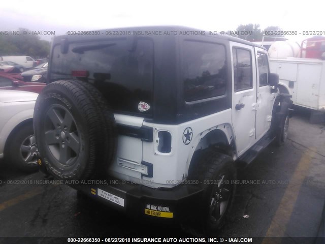 1C4BJWDG1CL290493 - 2012 JEEP WRANGLER UNLIMITE SPORT WHITE photo 4