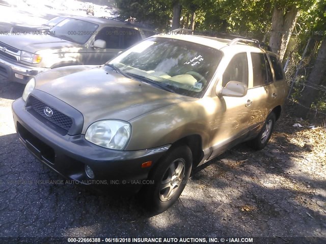 KM8SC73D13U501320 - 2003 HYUNDAI SANTA FE GLS/LX GOLD photo 2