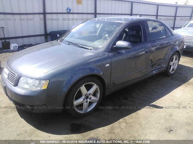 WAULC68E04A007972 - 2004 AUDI A4 1.8T QUATTRO GRAY photo 2