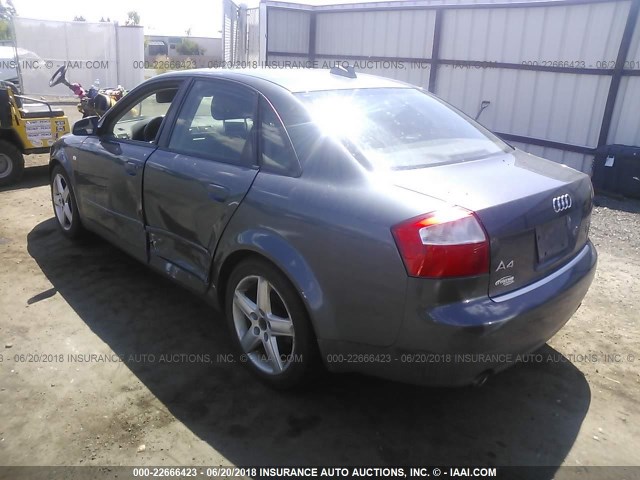 WAULC68E04A007972 - 2004 AUDI A4 1.8T QUATTRO GRAY photo 3