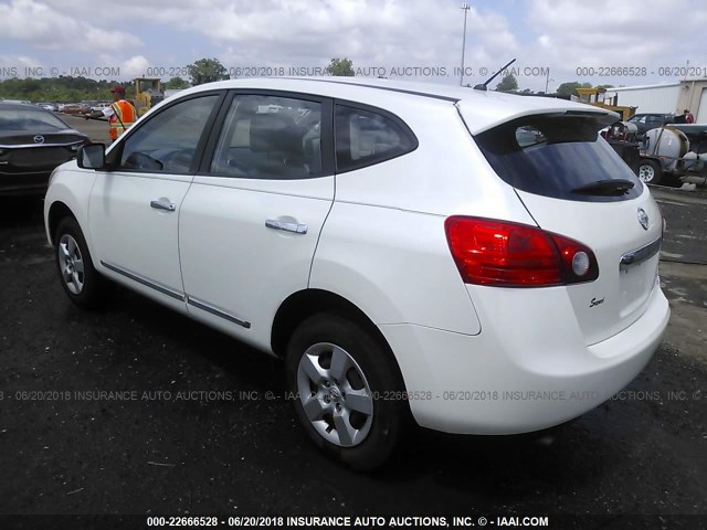 JN8AS5MV6BW292744 - 2011 NISSAN ROGUE S/SV/KROM WHITE photo 3