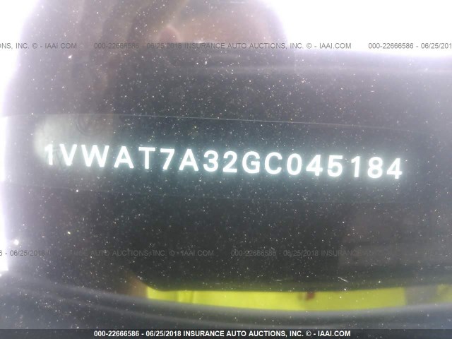 1VWAT7A32GC045184 - 2016 VOLKSWAGEN PASSAT S/R-LINE WHITE photo 9