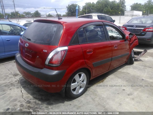 KNADE243496532930 - 2009 KIA RIO 5 SX RED photo 4