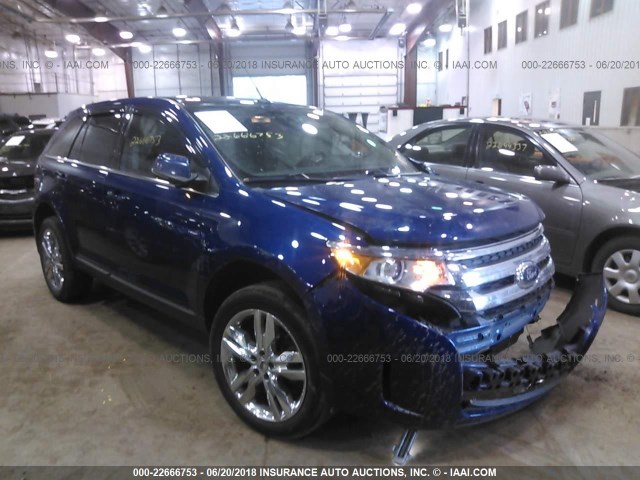 2FMDK4KCXDBA27412 - 2013 FORD EDGE LIMITED BLUE photo 1