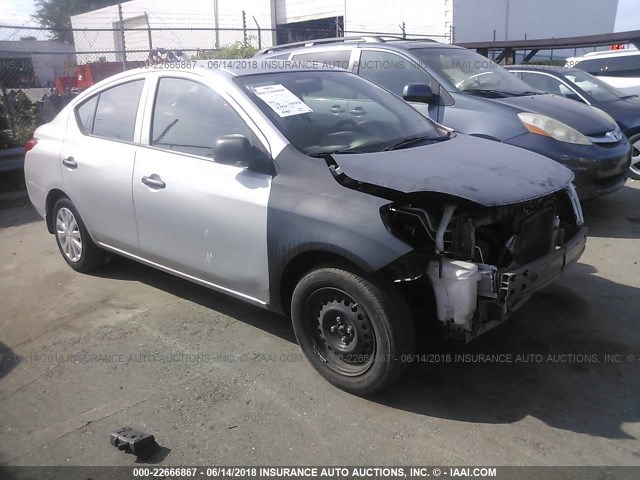 3N1CN7AP9CL890799 - 2012 NISSAN VERSA S/SV/SL SILVER photo 1