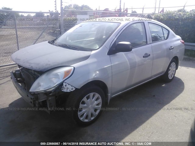 3N1CN7AP9CL890799 - 2012 NISSAN VERSA S/SV/SL SILVER photo 2