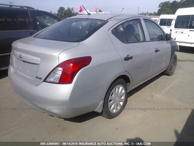 3N1CN7AP9CL890799 - 2012 NISSAN VERSA S/SV/SL SILVER photo 4