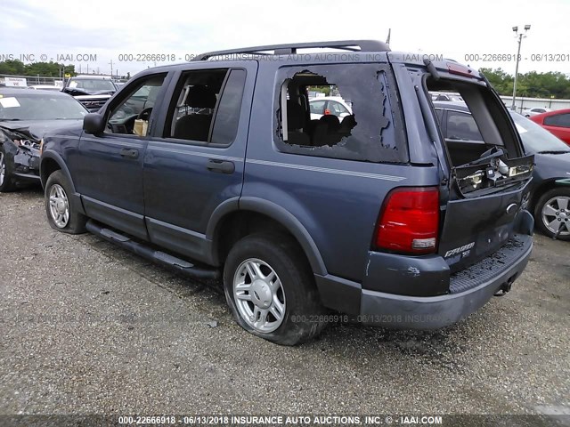 1FMZU73K63UA73772 - 2003 FORD EXPLORER XLT/XLT SPORT/NBX BLUE photo 3