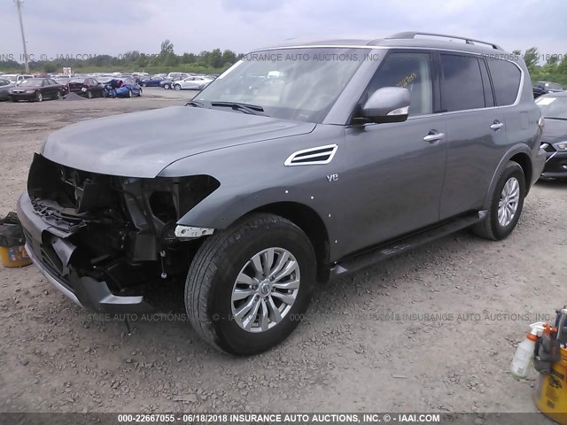 JN8AY2NCXH9506992 - 2017 NISSAN ARMADA SV/SL/PLATINUM GRAY photo 2