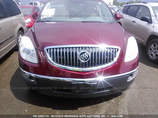 5GAEV23D79J169765 - 2009 BUICK ENCLAVE CXL RED photo 6