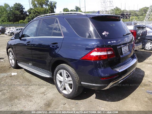 4JGDA5HB2EA420793 - 2014 MERCEDES-BENZ ML 350 4MATIC BLUE photo 3