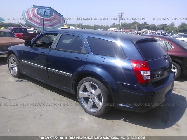 2D4FV48T95H692475 - 2005 DODGE MAGNUM SE BLUE photo 3