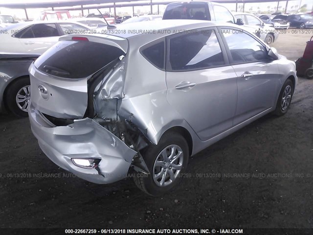 KMHCT5AE7DU079222 - 2013 HYUNDAI ACCENT GLS/GS SILVER photo 4