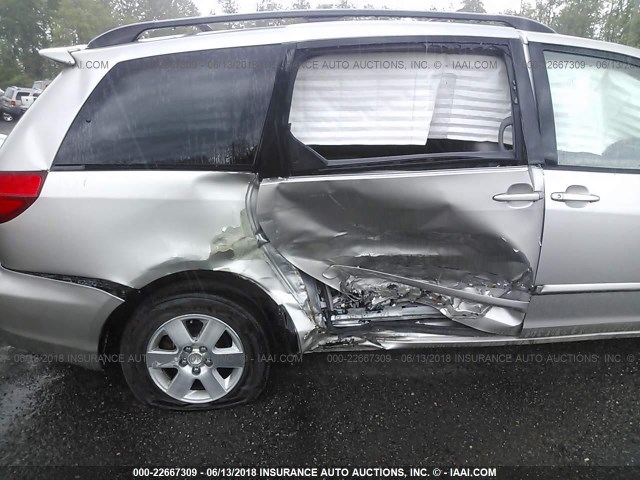 5TDZA23C56S430490 - 2006 TOYOTA SIENNA CE/LE SILVER photo 6