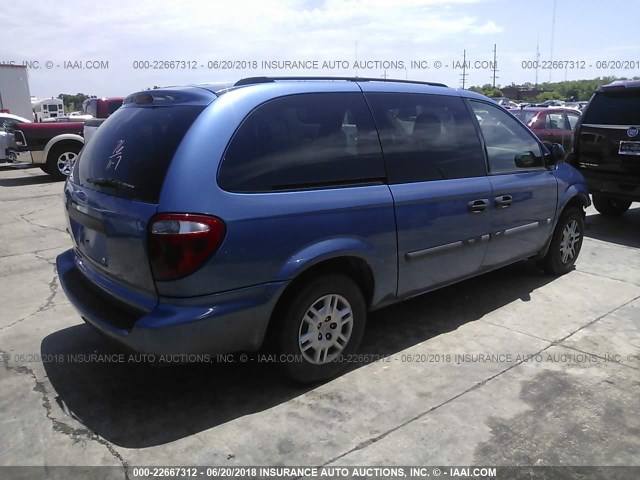 1D4GP24RX7B170379 - 2007 DODGE GRAND CARAVAN SE BLUE photo 4