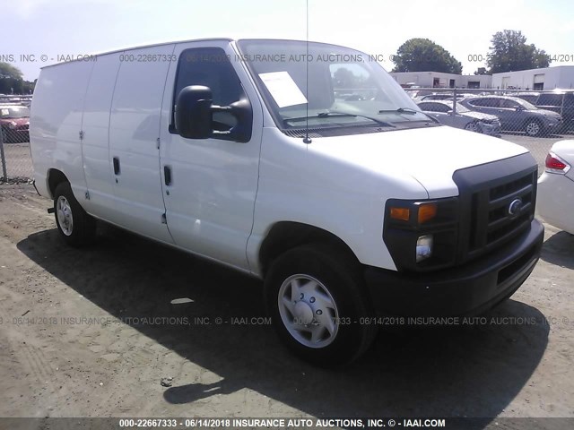 1FTNE14WX9DA14781 - 2009 FORD ECONOLINE E150 VAN WHITE photo 1