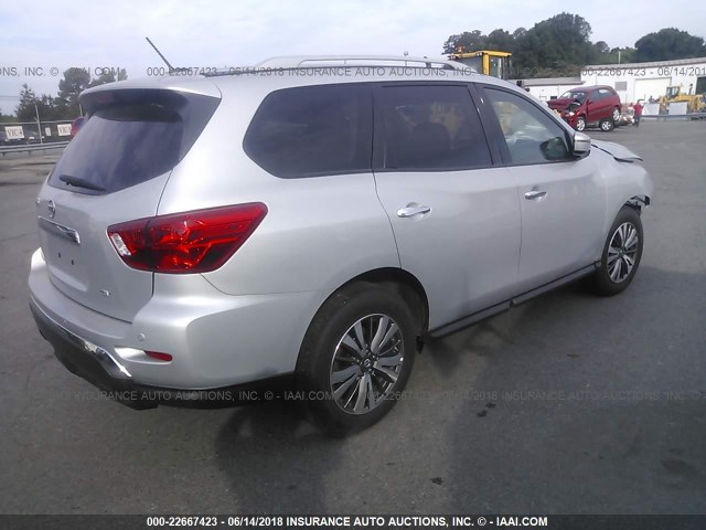 5N1DR2MN9HC672928 - 2017 NISSAN PATHFINDER S/SV/SL/PLATINUM SILVER photo 4