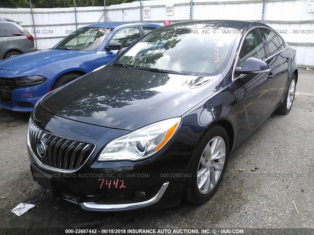 2G4GK5EX4E9166316 - 2014 BUICK REGAL Dark Blue photo 2