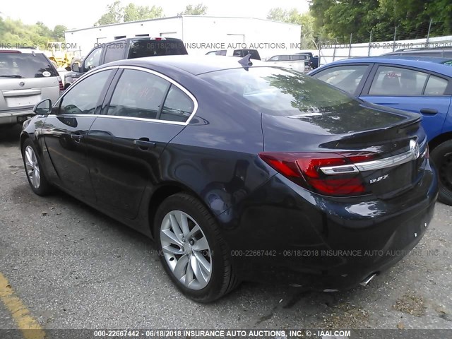 2G4GK5EX4E9166316 - 2014 BUICK REGAL Dark Blue photo 3