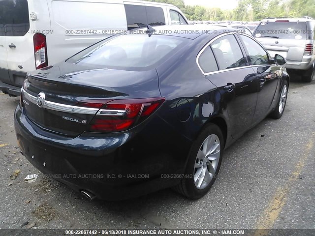 2G4GK5EX4E9166316 - 2014 BUICK REGAL Dark Blue photo 4