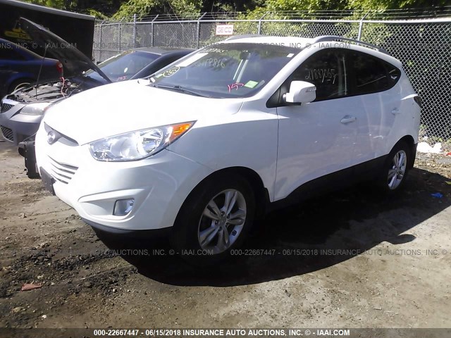 KM8JUCAC5DU642842 - 2013 HYUNDAI TUCSON GLS/LIMITED WHITE photo 2